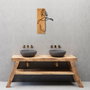 Wallity MA-295 Accesorio de Pared de Madera y Metal Nogal y Negro